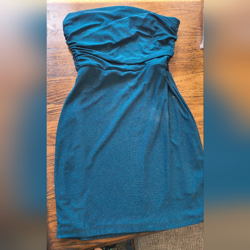 Windsor Strapless Teal Dress